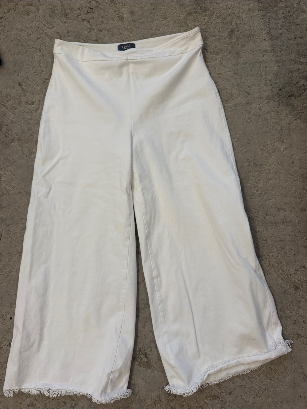 Lysse Off-White Wide Leg Cropped Pants